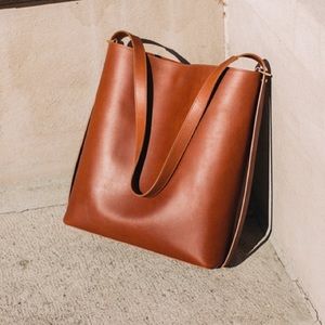 Teddi Joelle Brown Slingback Leather Convertible Purse Backpack